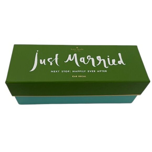 NWOT KATE SPADE "Just Married" Car Decal Window Cling Sticker - Picture 1 of 7